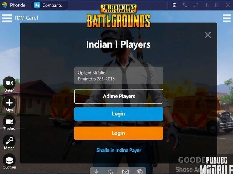 PUBG Mobile TDM Classic login screen showing options for Indian players